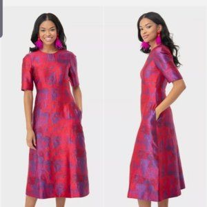 Tuckernuck Raspberry Jacquard Baldwin Dress